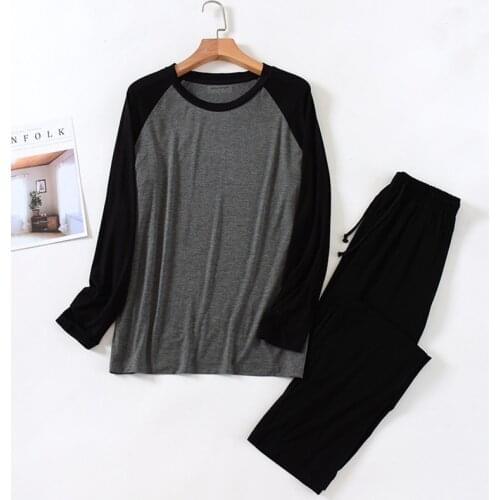 Mens Cotton Pajamas Drawstring Patchwork Sleepwear Cartoon Pajama Sets Casual Sleep&lounge Pyjamas Plus Size 4XL Pijama Full