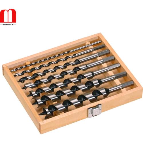 BINOAX 8Pcs 230MM Auger Drill Bit Set for Wood Hex Shank Length Deep Woodworking Drill Bit 6/8/10/12/14/16/18/20mm