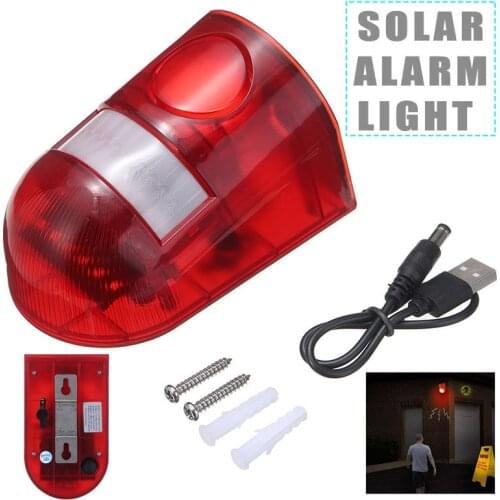 Newest Solar Alarm LED Light Strobe Lamp Outdoor Wireless Motion Sensor Professional Garden Yard Sound Light Alarm Detector