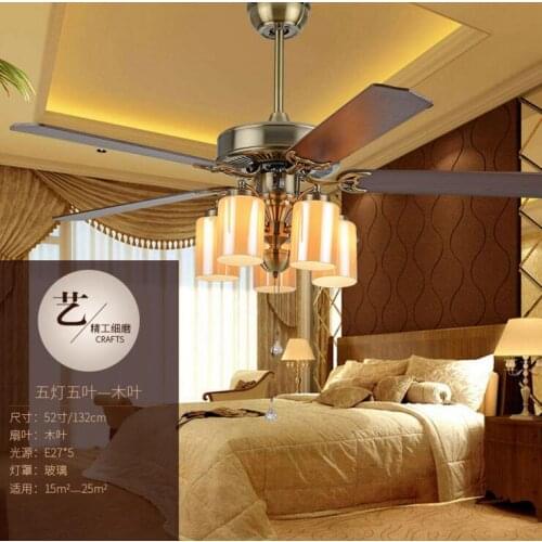 Restaurant chandelier fan light ceiling fan lamp living room with led fan lamps household fan chandelier invisible lighting lamp