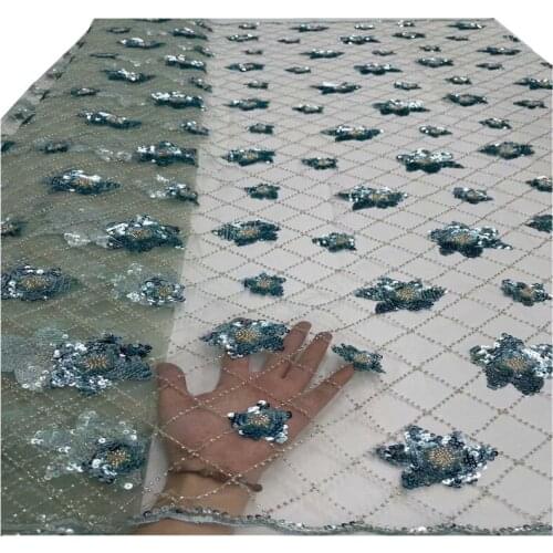 Handmade Lace African Tulle Lace Fabric Embroidery Nigerian French Lace Fabric 2021 High Quality Lace Wedding Sewing JY-310