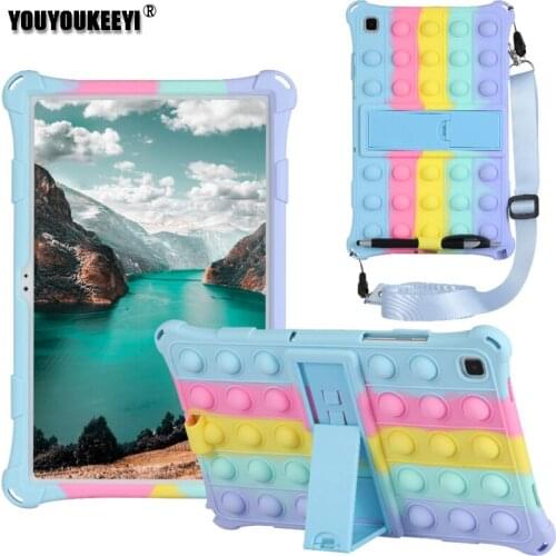 Pop Push It Bubble Silicon Cover Case For Samsung Galaxy Tab A7 2020 10.4" Kids Safe Shockproof Silicone Cover For SM-T500/T505