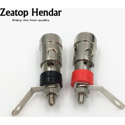 10Pcs Brass Audio Speaker Power Amplifier Binding Post Terminal Connector with Spring Inside Lock Adapters 40mm