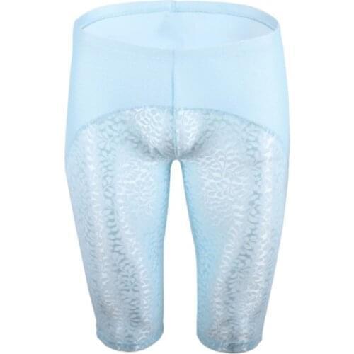 Mens Sexy Boxershorts Erotic Lingerie Underwear Lace Patchwork Erotic Boxers Shorts Underpants Elastic Waistband Short Leggings