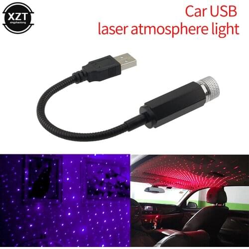 USB Auto Decoration Night Galaxy Lamp Car Roof Star Light Interior Mini LED Starry Laser Atmosphere Ambient Projector Lights