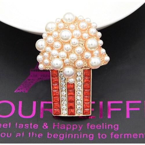 Utei Design Gold Color Alloy High Quality Imitation And Diamante Flower Jewelry Brooch For Wedding Luxury Bridal Bouquet Pin