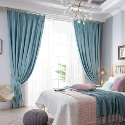 Nordic Linen Shading Curtains for Living Room Dining Room for Bedroom Island Linen Pure Color Simple Decoration Curtains Custom