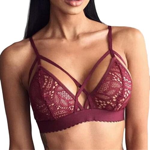 Sexy Women Floral Lace Elegant Bralette Unpadded Bra V-neck Crop Top Sleeveless Tops Bras