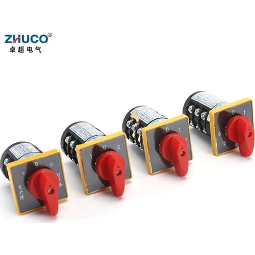 ZHUCO HZ5B-20/D242.2 D303.3 0-4.3 0-6.3 20A 660V Silver Contact Rotary Cam Transfer Combination Universal Changeover Switch