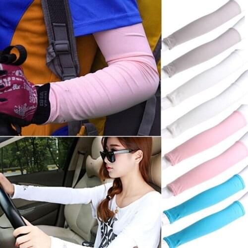 1 Pair Men Pure Color Arm Sleeve Sport Running Cycling Golf Fishing Fingerless Arm Warmers Women Ciclismo Basketball Cuff Sleeve