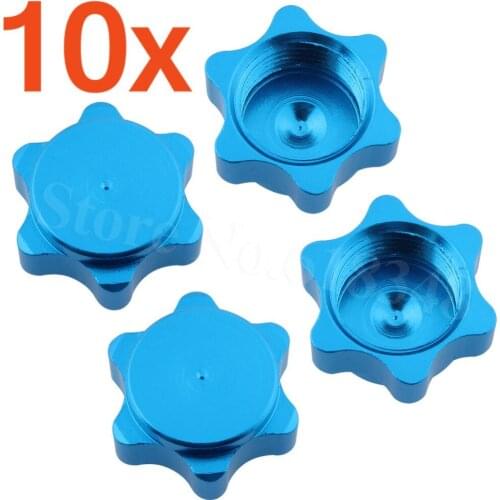 10 Sets Aluminum Alloy Wheel Hub Cover HEX 17mm Dust Proof For HSP HPI Traxxas RC 1/8 Car Monster Buggy