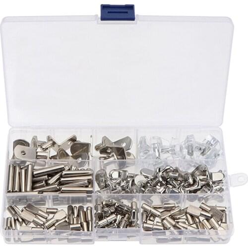 160Pcs-Boxed Board Support Furniture Accessories Wardrobe Partition Nail Grain Wooden Board Rack Wine Fixed Laminate