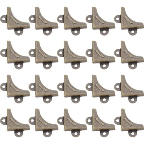 20PCS Antique Metal Wooden Box Corner Decorative Protector Book Notebook Albums Menus Folders Desk Door Corner Bracket 33*33*7mm