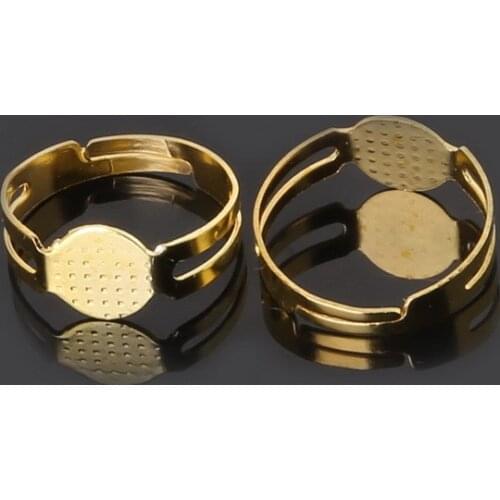 40xAdjustable "Yshaped Ring Blank with inner 8mm Bezel Setting Tray for Cameo Cabochons Antique Bronze/Silver Color/Gold Color