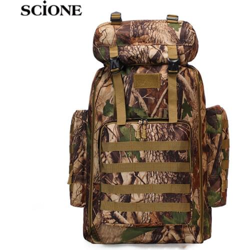 80L Military Camouflage Backpack Molle Camping Bag Rucksack Tactical Backpack Large Hiking Army Travel Outdoor Sport Sack X187A
