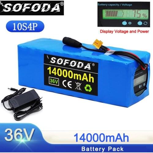 36V battery 10S4P 14Ah battery pack 1000W high power battery 42V 14000mAh Ebike electric bicycle BMS xt60 plug+charger