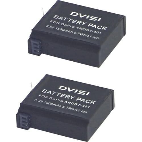 DVISI 2Pcs/lot 3.7V 1500mAh AHDBT-401 AHDBT 401 AHDBT401 Rechargeable Camera Battery for GoPro HERO4 GoPro AHDBT-401 AHBBP-401
