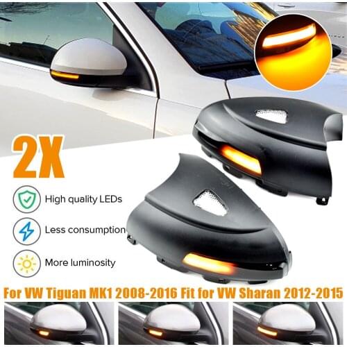 Car Left Right Rearview Side Mirror Turn Signal Light LED Repeater Lamp For Volkswagen VW Tiguan MK1 2008-2016 Indicator