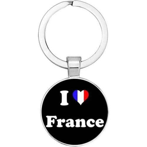BTWGL 2020 Personality I Love Notre Dame De Paris Glass Keychain Can Be Friends Gift