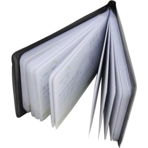 PU Leather ID Credit Card Holder Book Case Organizer Passport Cover Men Women Vintage Black Case Business Card Holder Unisex