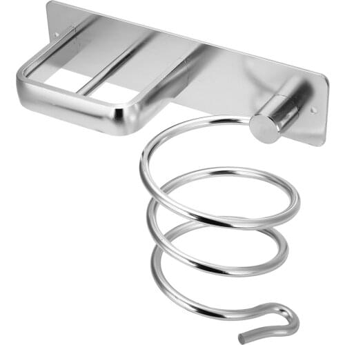 High Quality Bathroom Dryer Straightener Holder Space Aluminum Wall Mounted Hair Dryer Rack Organizer 19.5x15 cm