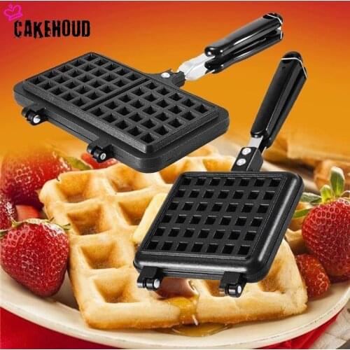 Home Kitchen Waffle Mold Double-sided Non-stick Cake Mold Aluminum Alloy Pastry Bakeware Breakfast Bread Mold For Baking