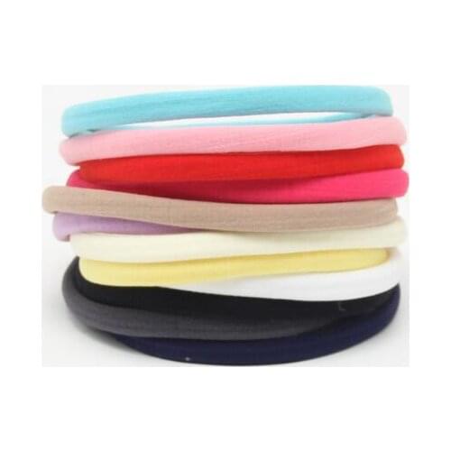 10pcs/lot Baby Girl Boy Spandex Nylon Headband for Children Skinny Very Stretchy Non-Marking Headwear Nylon Elastic Head band