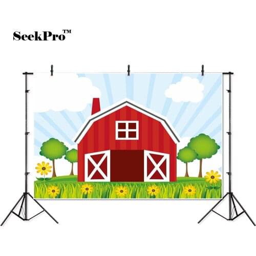 Thin vinyl farm grass tree house cloud baby children photo Background Printed Professional indoor Photography studio Backdrop