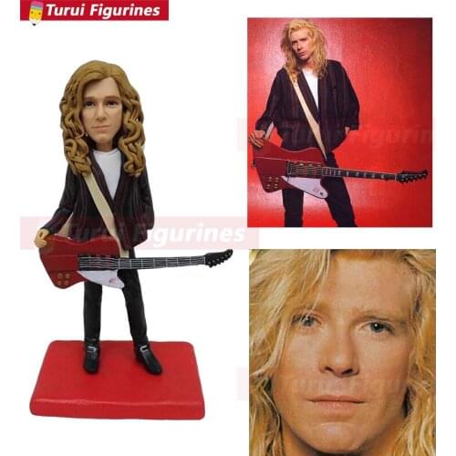 Guitar player tiny little mini people figurine for boyfriend miniature for kids real face design unique gift ideas collective in