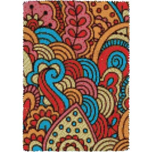 Latch Hook Kits DIY Flower Carpet Rug Plush Wall Tapestry Kits Crochet Floor Mat Thick Yarn Cushion Arts & Crafts 87*61cm