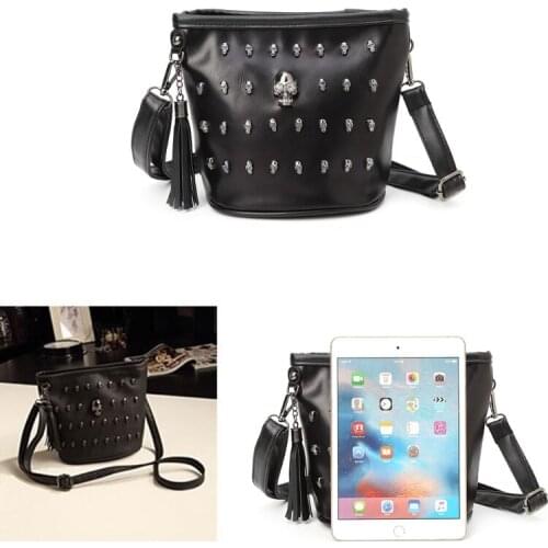 Fashion Women Skull Punk Goth Tassel Messenger Shoulder Bag Crossbody Handbag