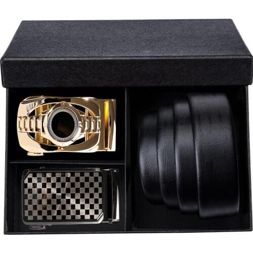 Fashion Designer Buckle Belts For Men High Quality Genuine Leather Automatic Buckle with gift box DiBanGu