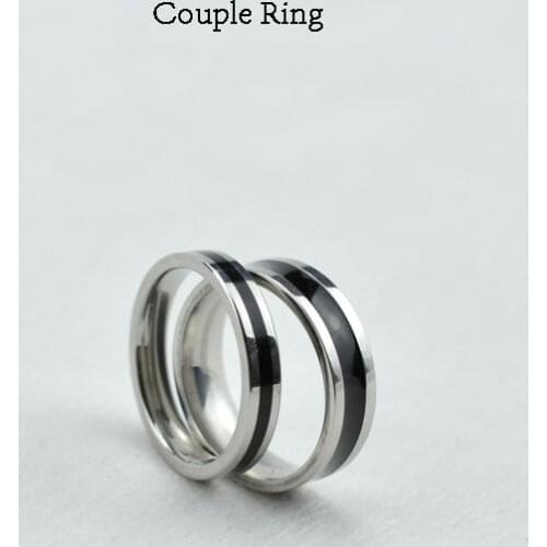 Fashion Titanium Steel Epoxy Couple Rings Lover Promise Rings For Women Men Accessories Jewelry Female 2020