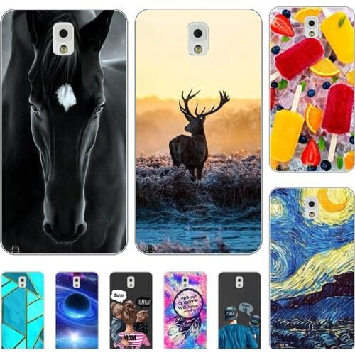 Fashion Bumper Cute Case For Samsung Galaxy Note 3 Note3 N9000 N9005 5.7" Case Soft Silicone Cat Horse Flower Cover Back Shell
