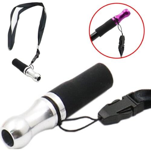 1Pcs Stainless Steel Hookah Mouthpiece With Hang Rope Strap Mouth Tips Narguile Accessories Shisha Holder Tobacco Pipe Chicha
