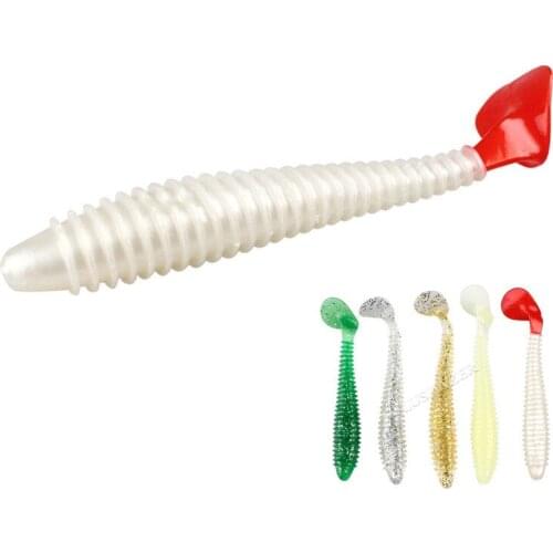 5Pcs/lot fishing soft bait 8.8g 11cm T tail fish fishing lures Sequin swing winter Ice fishing spinner bait Fishing Accessories