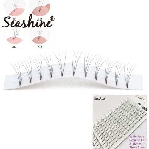 Seashine Mink Eyelash Extension Supplies Eyelashes Lashes Short Stem Premade Fans 3D 4D 5D 6D Russian Volume Lashes Extensions