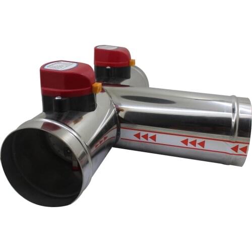 Stainless steel motorized ventilation register motorized valve Air Duct Valve OD51mm-150mm T type AC 220v AC110V DC12V DC24V