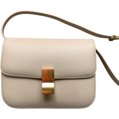 2021 New High-end Custom Tofu Bag Hand Rubbed Leather Box Retro Small Square Bag Shoulder Messenger Bag Female