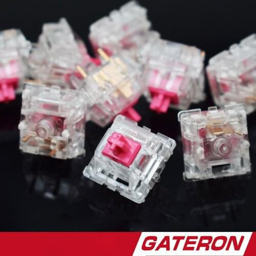Original Gateron Pink Switch Mechanical Keyboard Linear Rose Red Axis 5 Pin Transparent House 60g 70g 80g 100g Customize PC Game