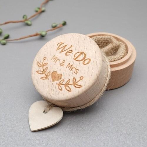 Personalized Wedding Ring Box Valentines Engagement Wooden Ring Bearer Box Jewelry Boxes We Do Ring Holder