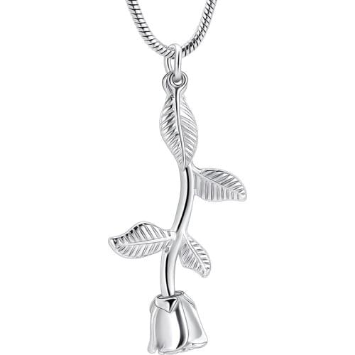Rose Cremation Jewelry for Ashes Holder Women Elegant Flower Cremation Urn Necklace Memorial Funeral Necklace for Gift