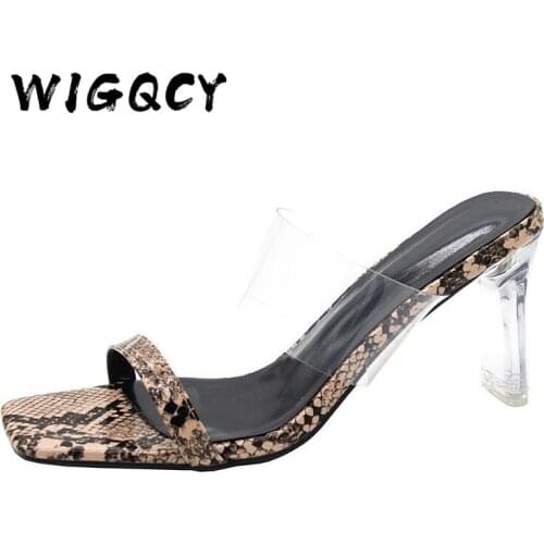 Sexy Sandals Women New PVC Jelly Crystal Heel Transparent Women Clear Open Toe High Heels Summer Sandals Shoes Slippers Women