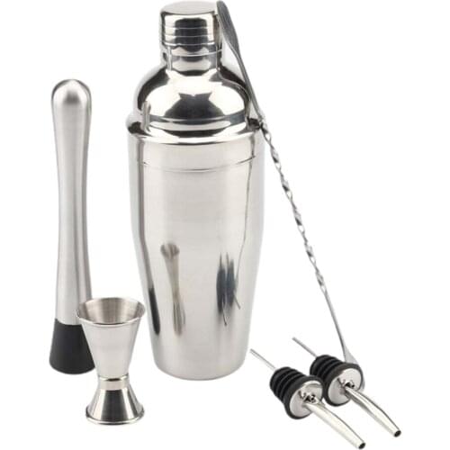 Fruit Juicer Mixer Wine Cocktail Shaker Set Six-piece Stainless Steel For Bartender Mixing Tin