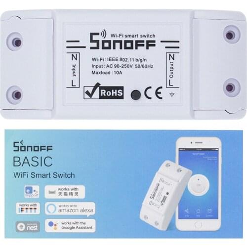 10PCS Sonoff Basic Wifi Switch DIY Wireless Remote Domotica Light Smart Home Automation Relay Module Controller Work with Alexa