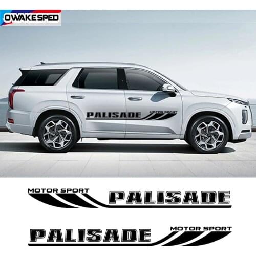 Motor Sport Styling Stripes For Hyundai Palisade SUV Car Door Side Skirt Sticker Auto Body Decor Vinyl Decals Protect Film