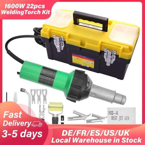 110-220V 1600W Plastic Welder Welding Tool Hot Air Soldering Gun Torch Repair Kit 20-600℃ Temperature DIY PP PVC Welder Machine