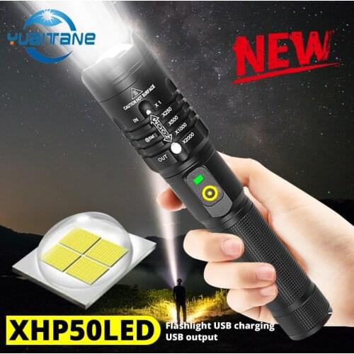 1000000lms Super Bright LED Flashlight XHP50.2 XHP90 Rechargeable Torch USB Zoom Lantern Camping Hunting Lamp Use 18650 Battery