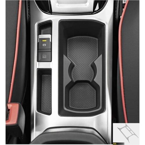 Interior Car Central Console Water Cup Cover Frame Panel stainless steel Trim For Volkswagen T-Roc TROC T ROC LHD 2017 2018 2019