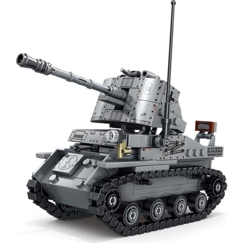 WW2 Military German Weasel Self-Anti-Tank Gun Weapon Building Blocks Bricks Classic Educational Sets Model Kit Kids Toys Gift